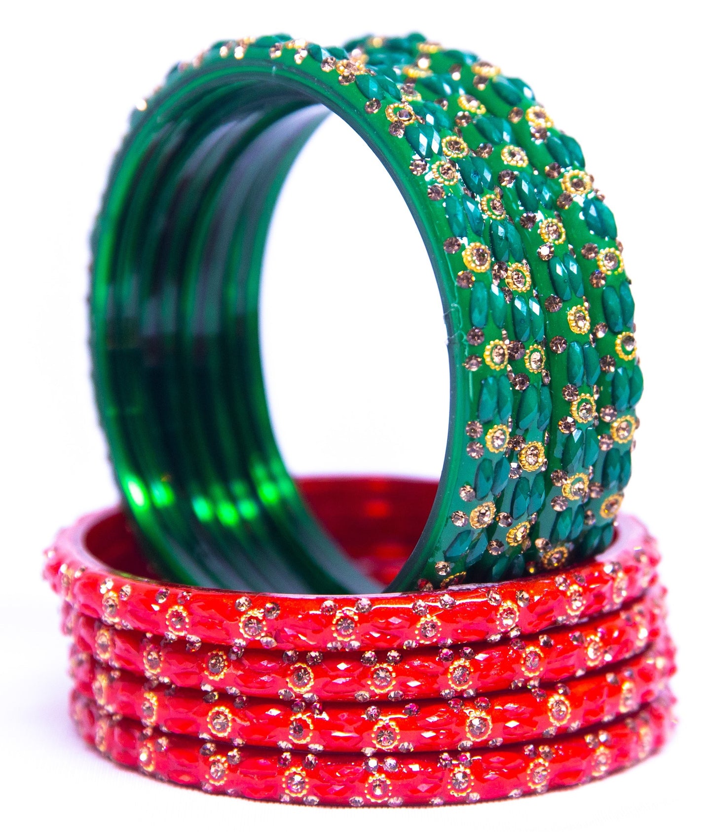 Swara Creations Glass Bangles Set for Special Occasions for Women & Girls(Sku229)