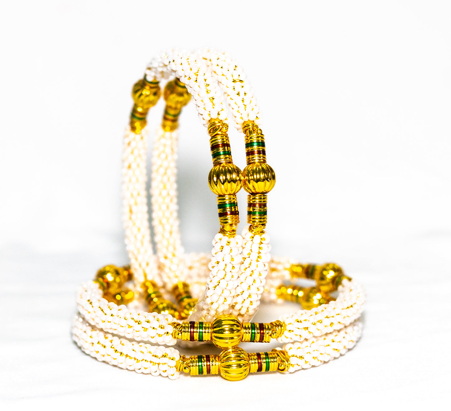 Stone Gold Metal Bangles Set