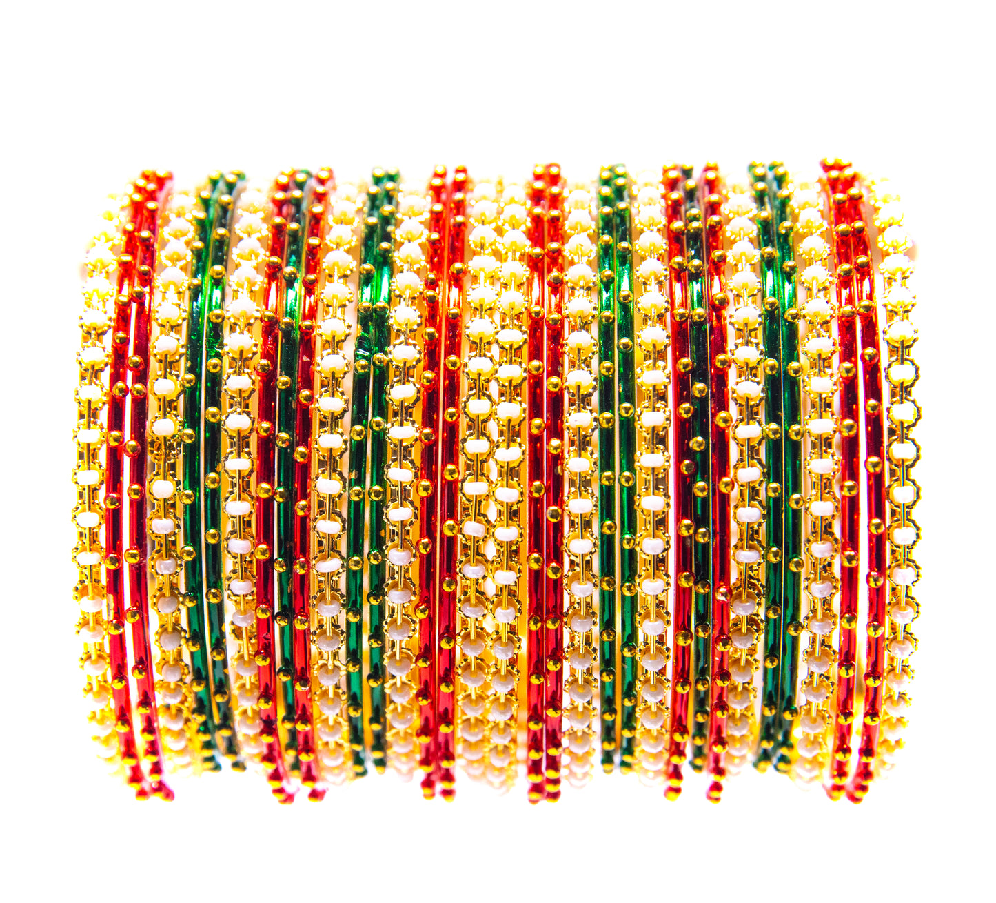 Stone Gold Plated Metal Bangles Set