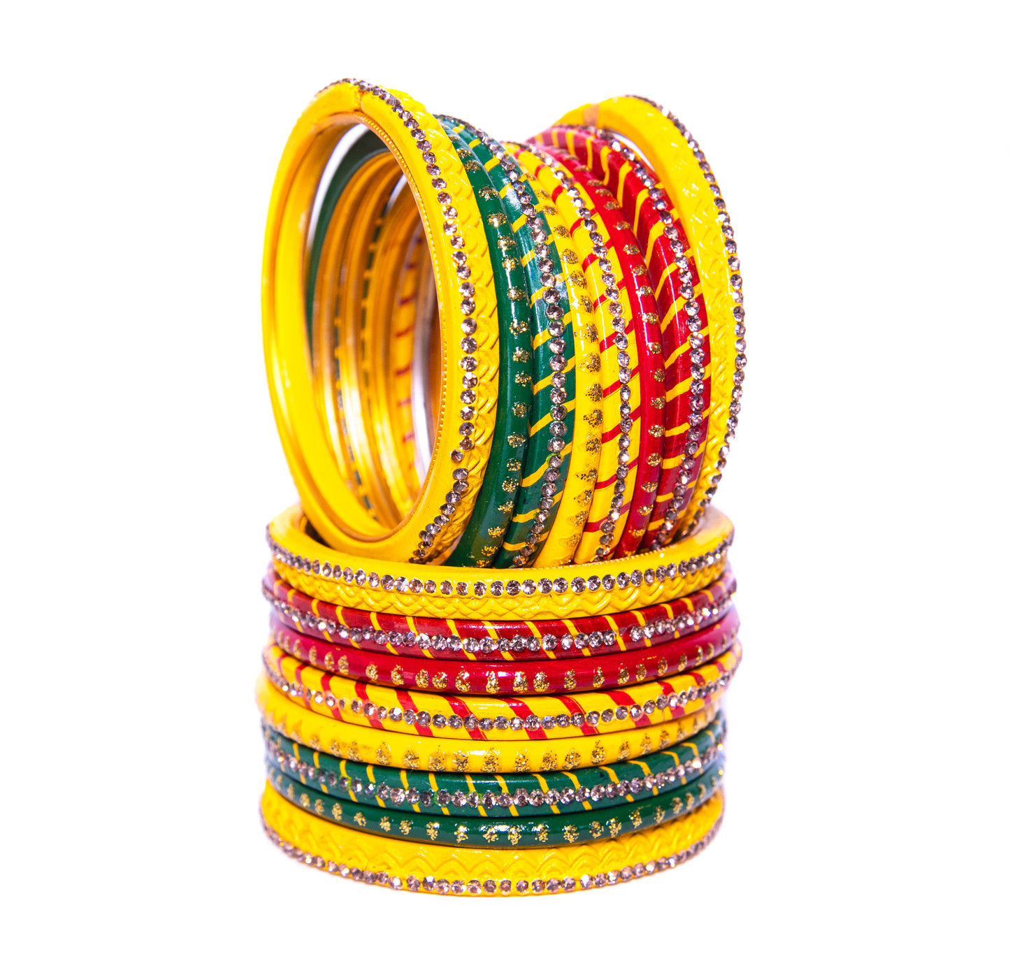 zircon work Multicolor Metal bangles Set