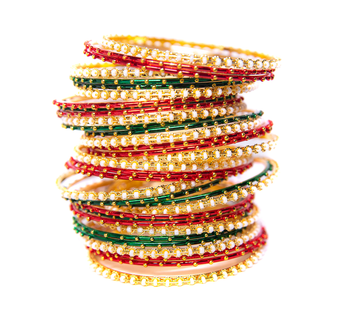 Stone Gold Plated Metal Bangles Set