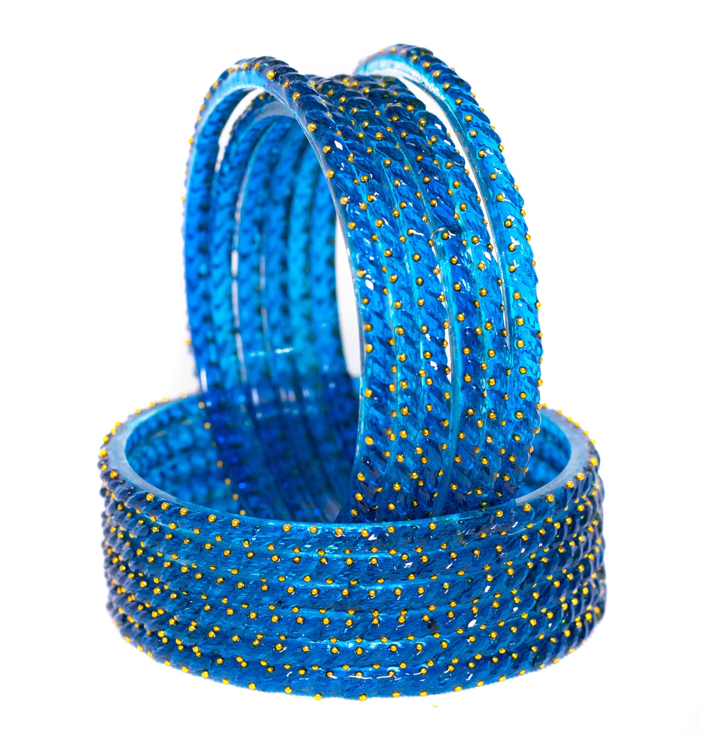 Swara Creations Crystal Rain Drop Glass Bangles