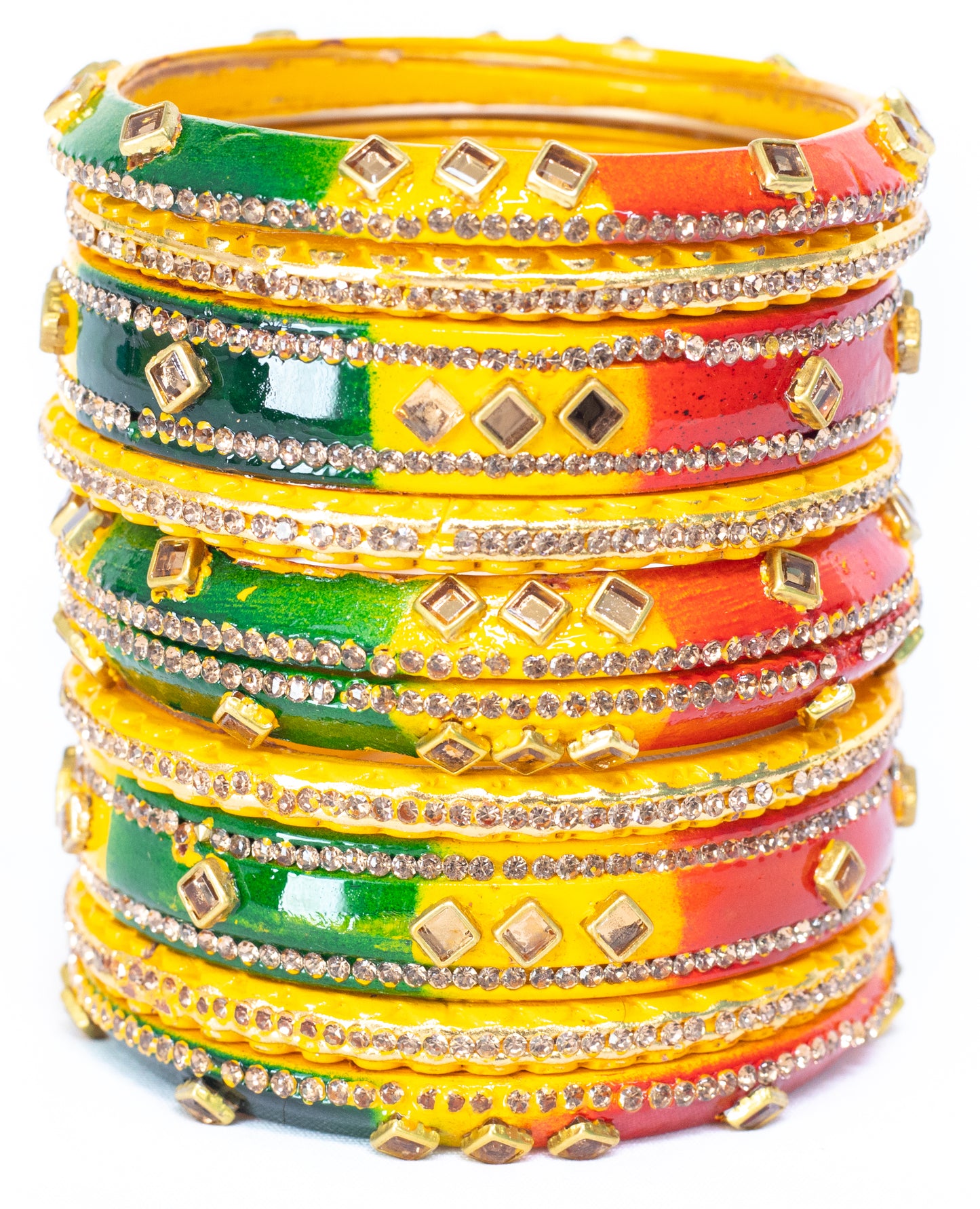 zircon work Multicolor Metal bangles Set