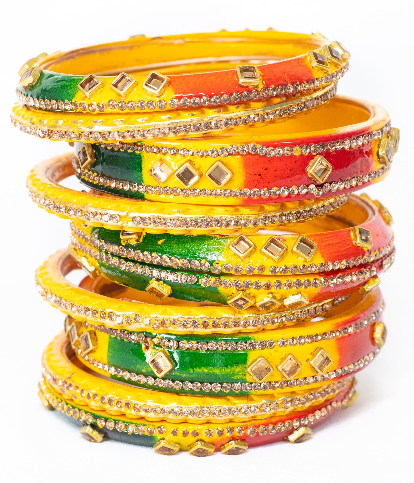 zircon work Multicolor Metal bangles Set