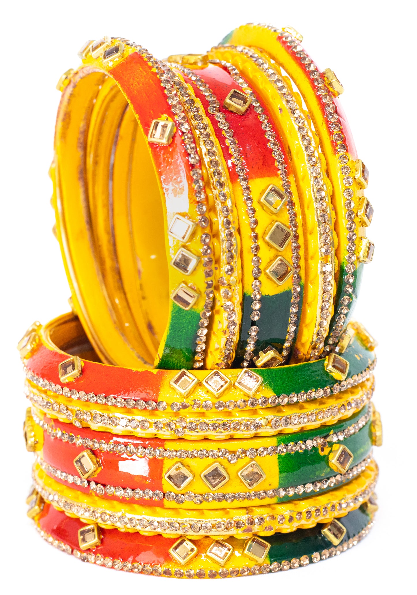 zircon work Multicolor Metal bangles Set