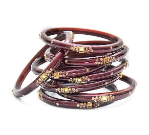 Swara Creations Glass Bangles with Zirconia & Gemstonwork and Glossy Finished Kada Set For Women and Girls(SKU163)