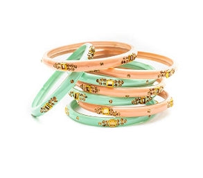 Swara Creations Glass Bangles with Zirconia & Gemstonwork and Glossy Finished Kada Set For Women and Girls(SKU163)
