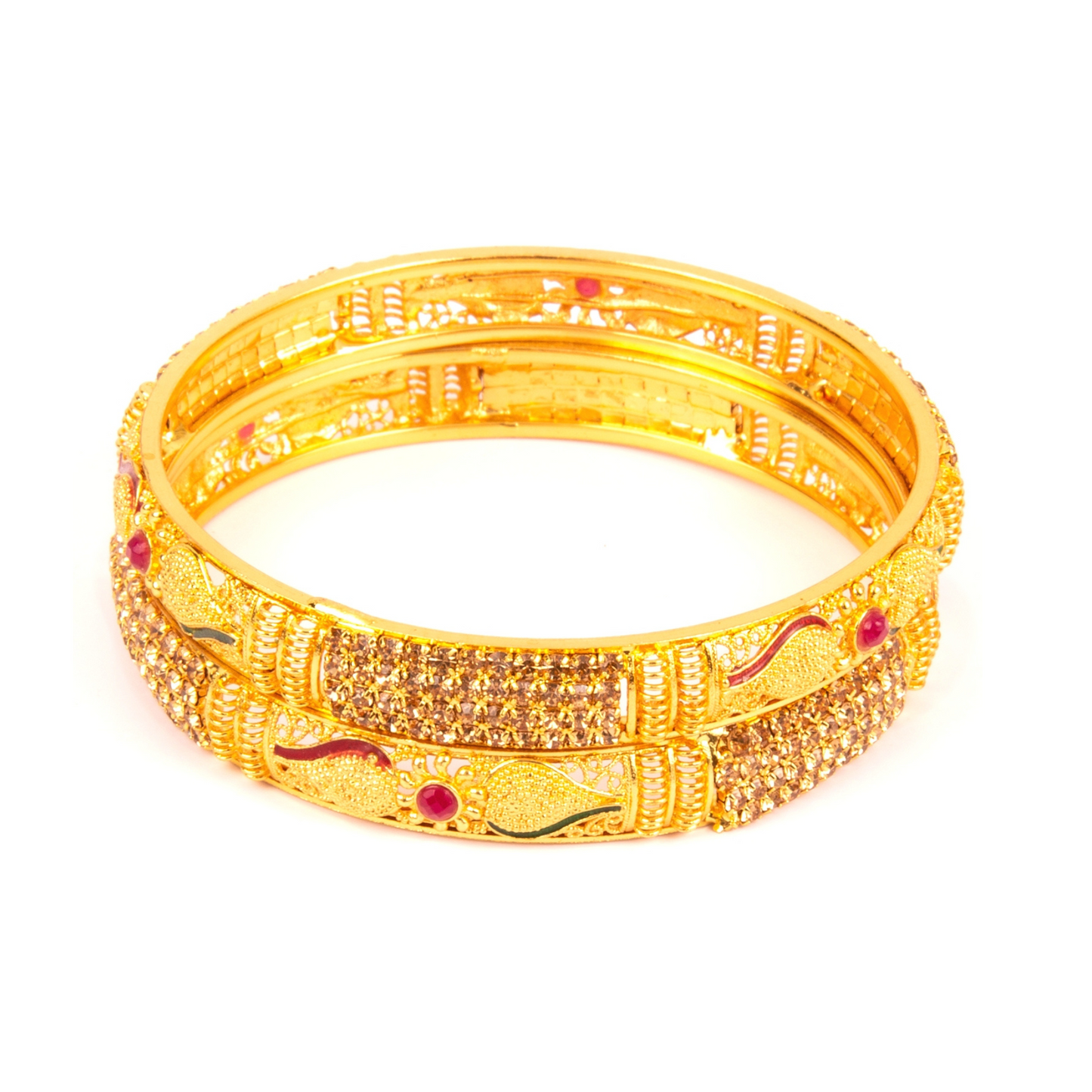 Swara Creations Golden Brass Kadas studded with Zircon for Women & Girls(sku103)