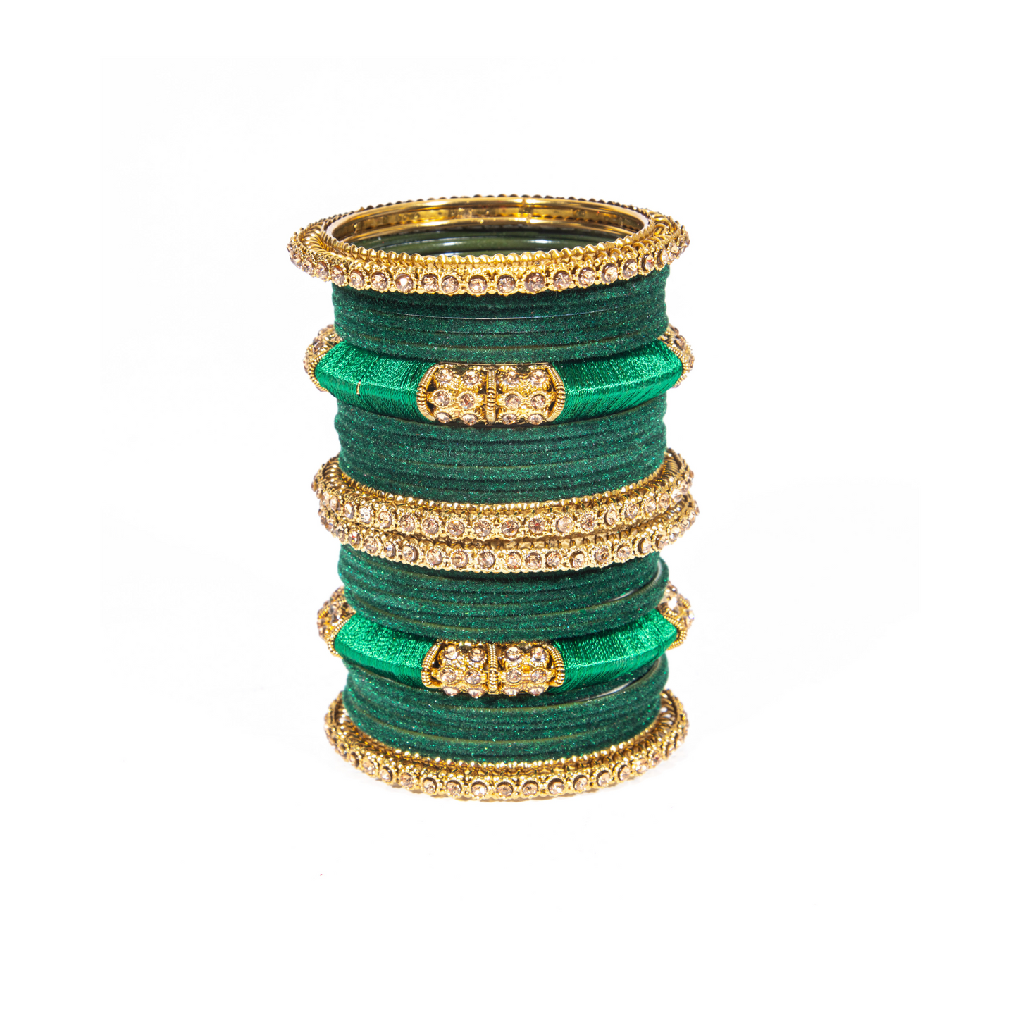 Swara Creations Metal Velvet Bangles Set with Zircon and Silk Thread Work kadas | for Women & Girls (Set of 30 pcs)(SKU176)