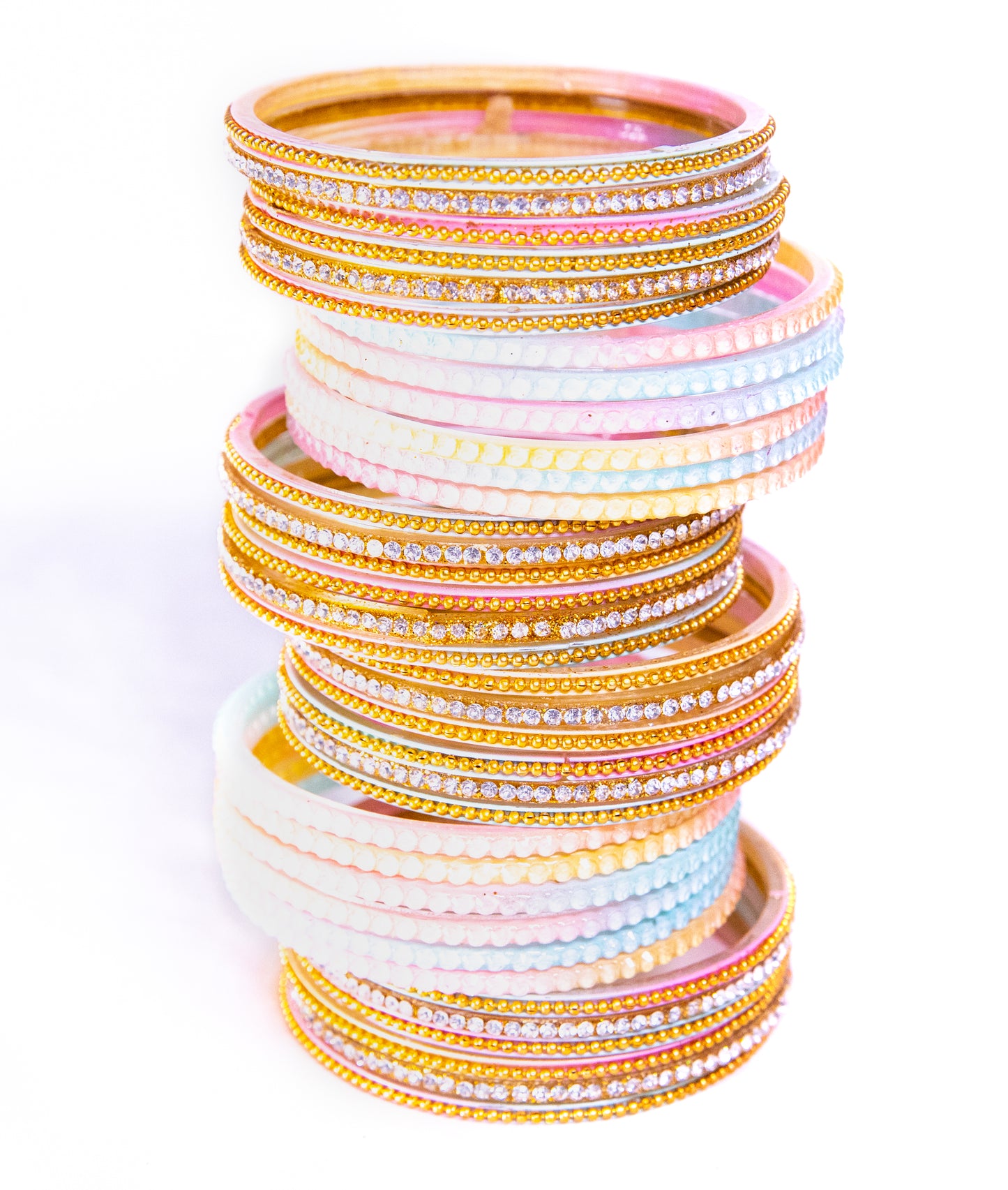 Swara Creations Multicolor Glass Bangles Set for Women – Traditional Jewelry with Zirconia, Self-Design, Bridal & Festival Wear (SKU274)