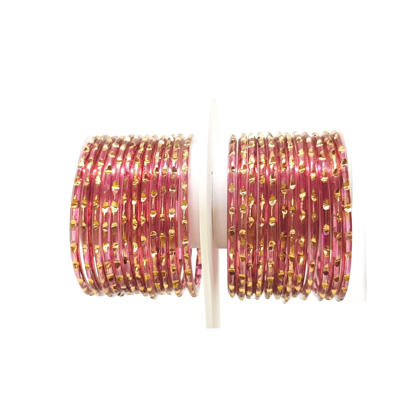 Swara Creations Glass Bangle with Pure Gold Handwork | Stylish Fancy Design for Women & Girls (24 PCS)(020)