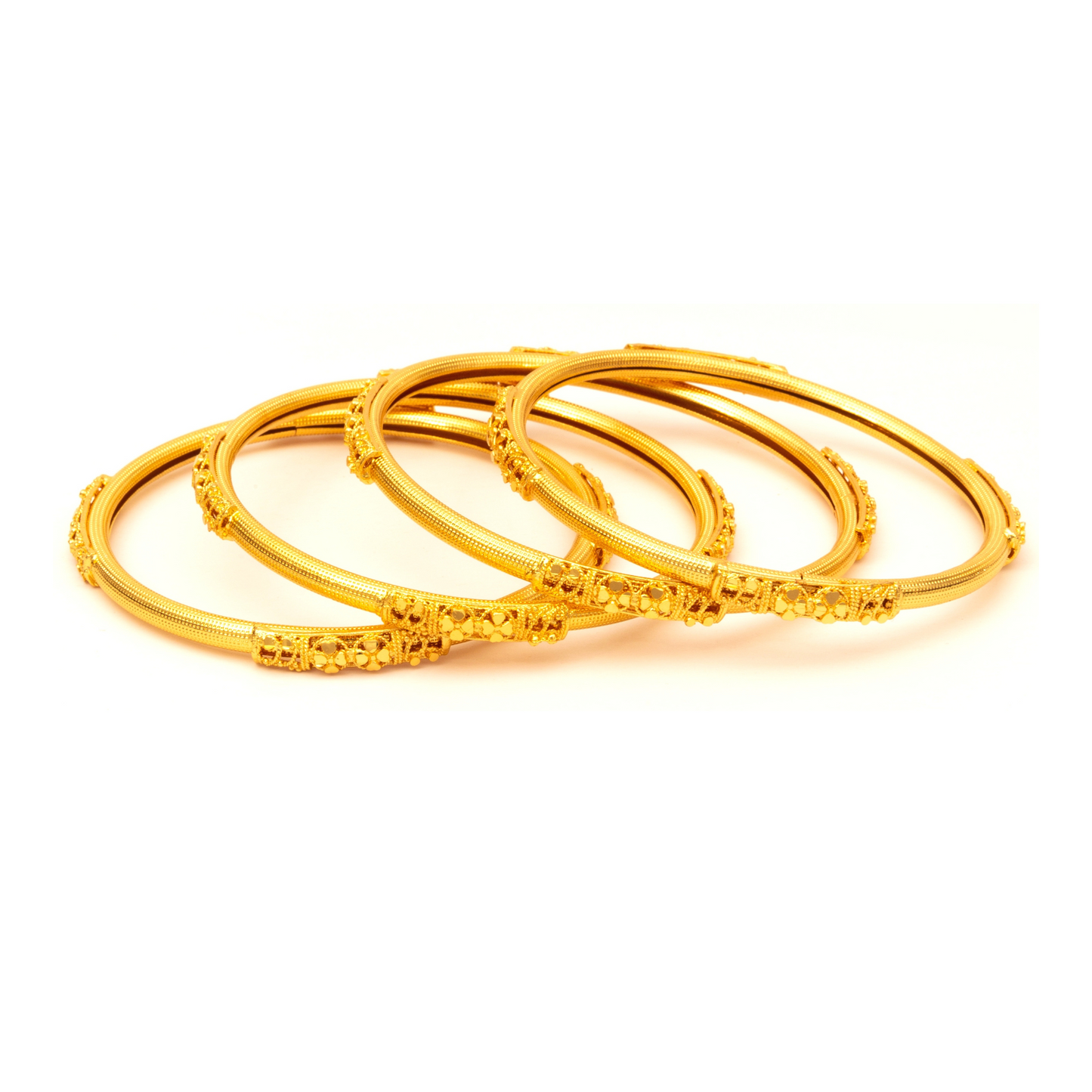 Swara Creations Brass Bangles Bangles with self Design for Women & Girls (Quantity-4)(SKU104)
