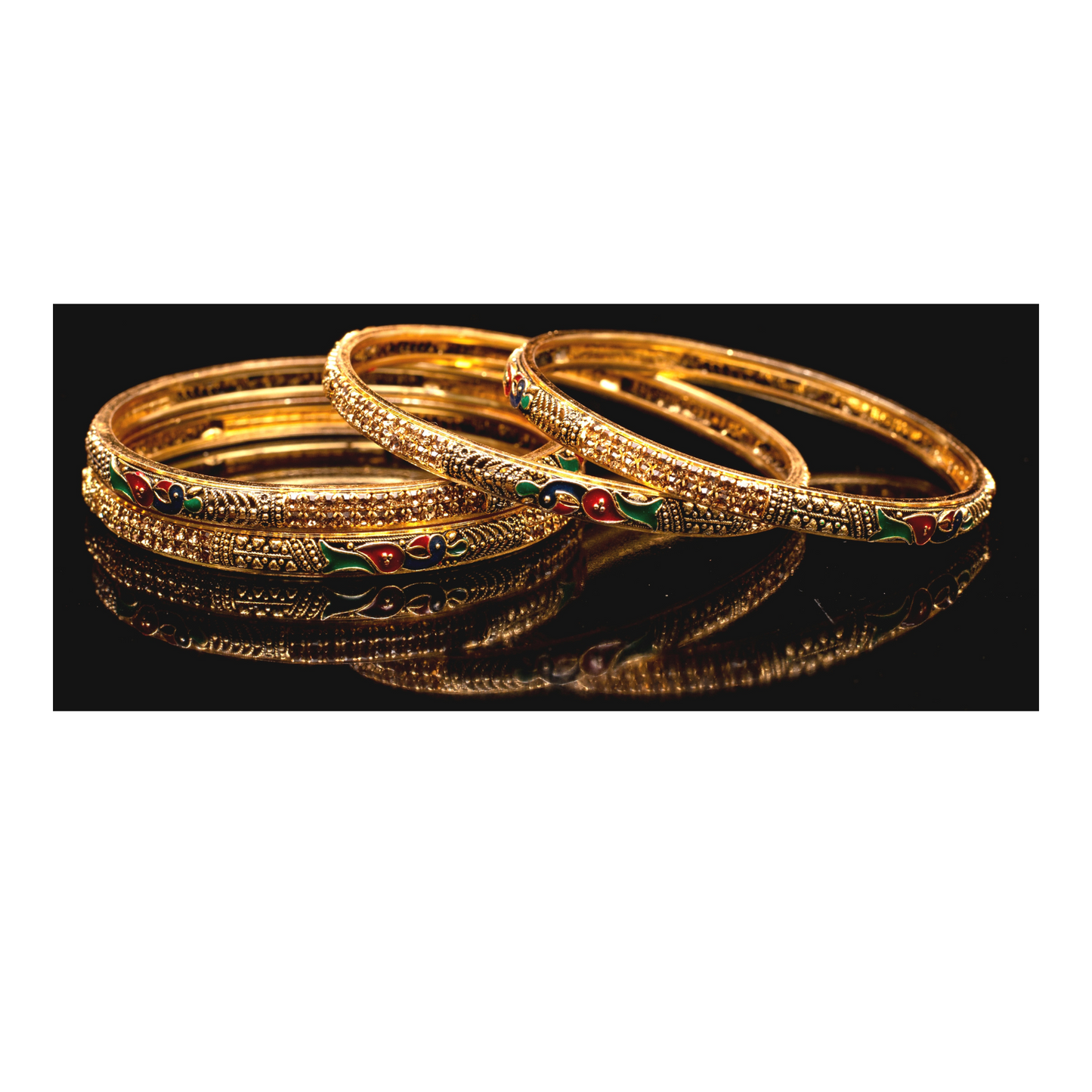 Swara Creations Brass Bangles Bangles with self Design for Women & Girls (Quantity-4)(SKU104)