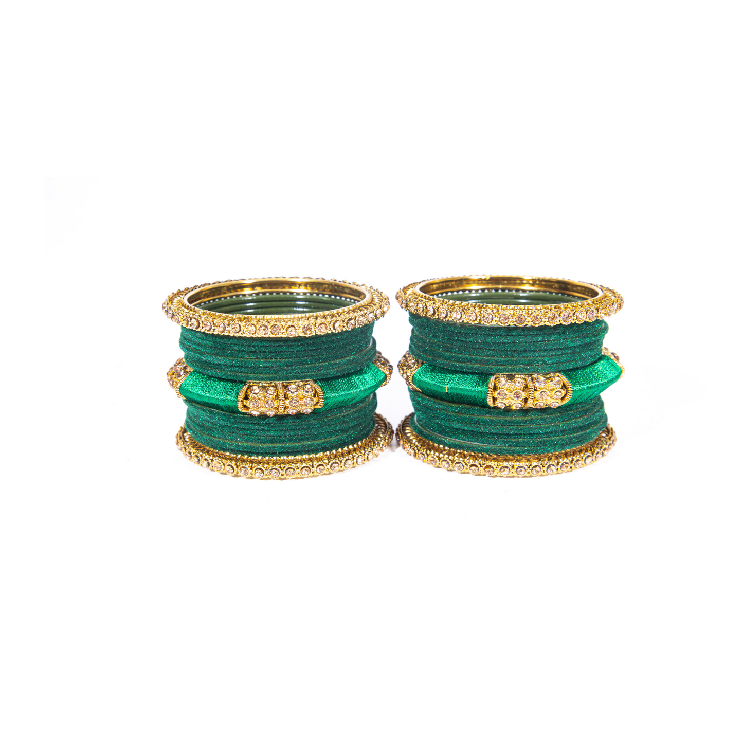 Swara Creations Metal Velvet Bangles Set with Zircon and Silk Thread Work kadas | for Women & Girls (Set of 30 pcs)(SKU176)