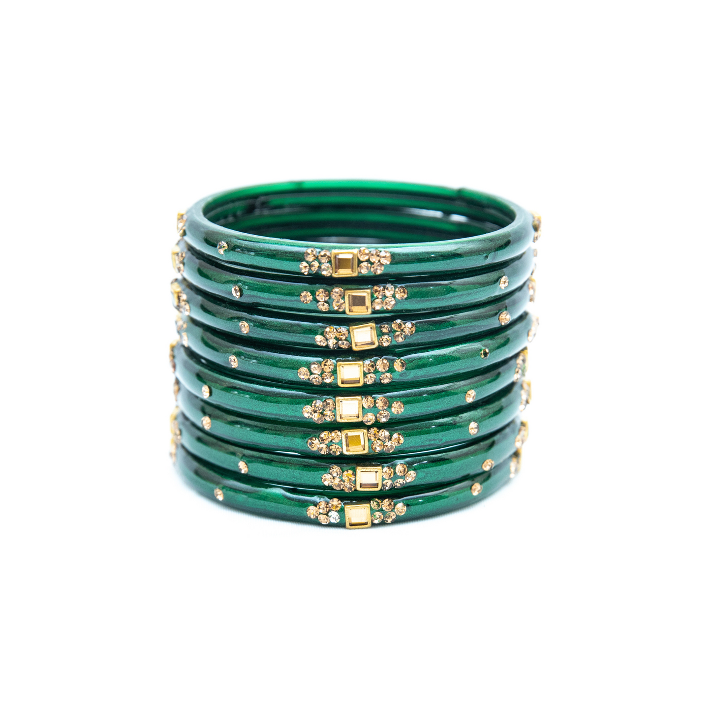 Swara Creations Glass Bangles with Zirconia & Gemstonwork and Glossy Finished Kada Set For Women and Girls(SKU163)
