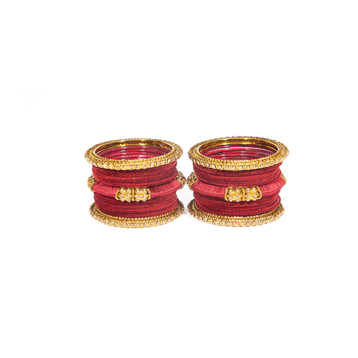 Swara Creations Metal Velvet Bangles Set with Zircon and Silk Thread Work kadas | for Women & Girls (Set of 30 pcs)(SKU176)