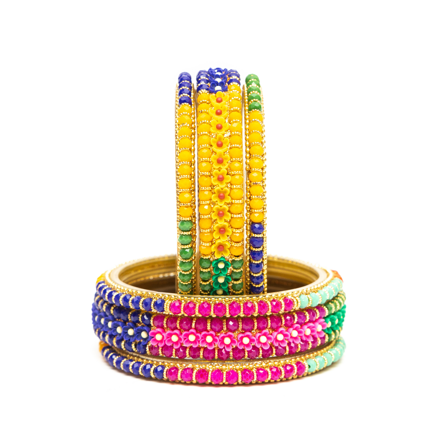 Swara Creations Traditional Multicolor Glass Bangles/Kada Set for Women & Girls