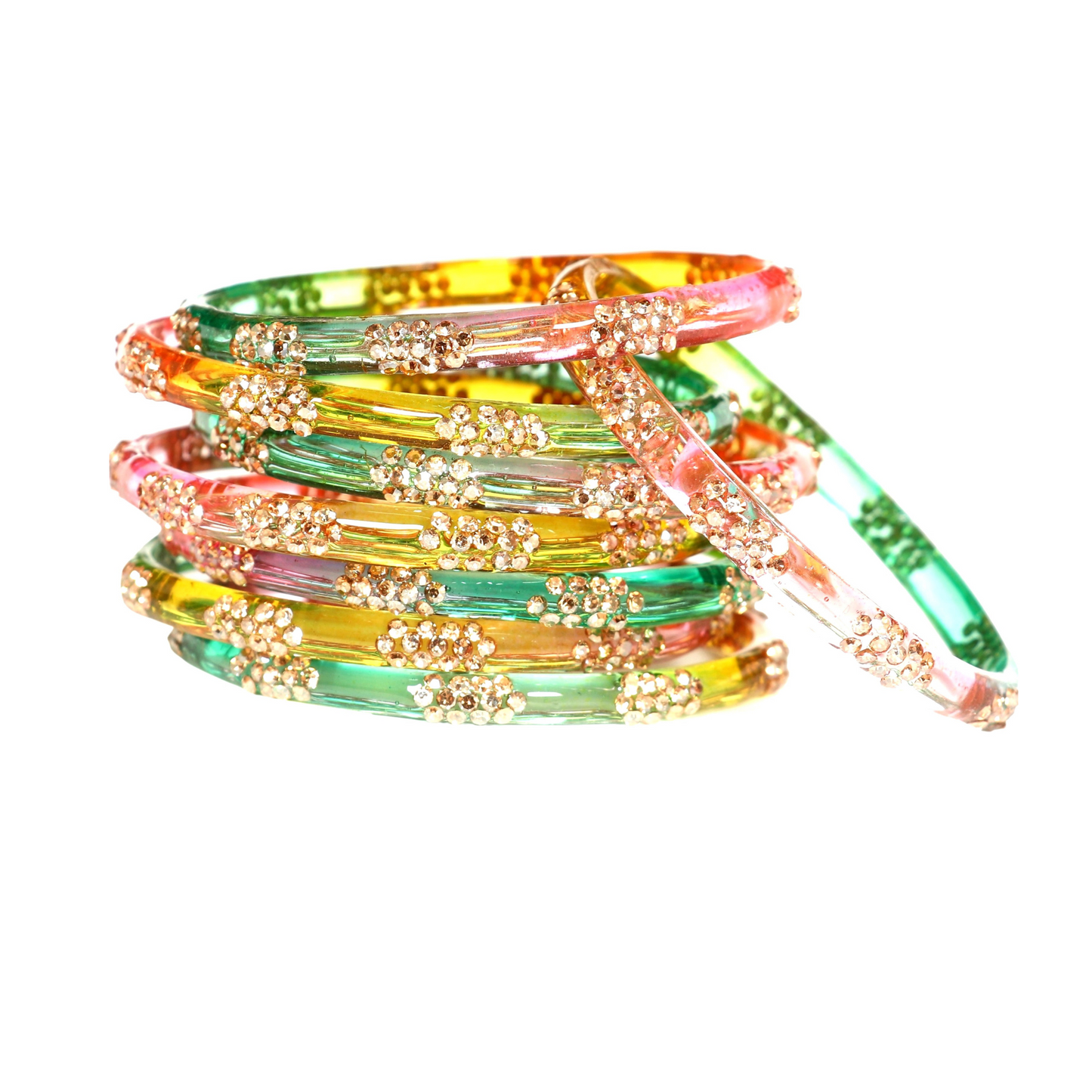 Swara Creations Designer Crystal Bangles for Women/ glossy finished bangles with Silver stonework bangles for women & girls(SKU265)