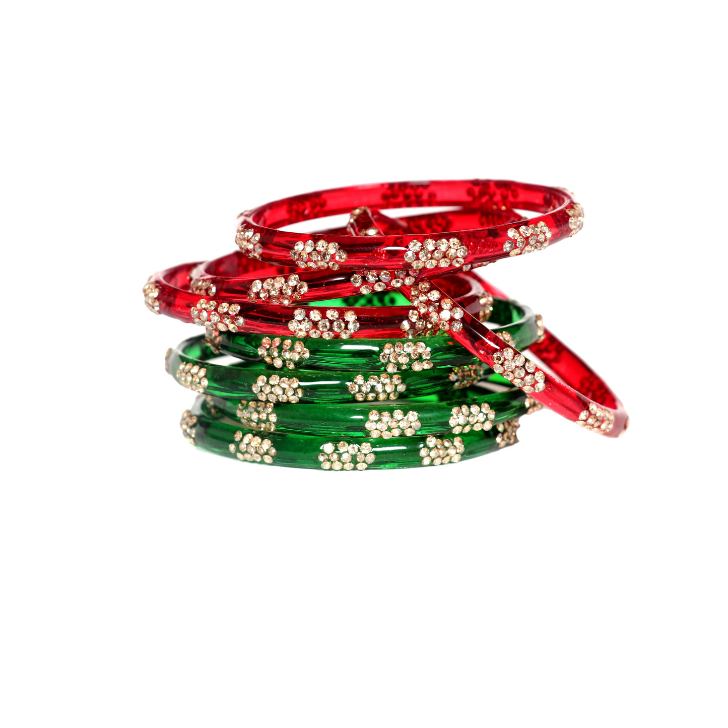 Swara Creations Designer Crystal Bangles for Women/ glossy finished bangles with Silver stonework bangles for women & girls(SKU265)