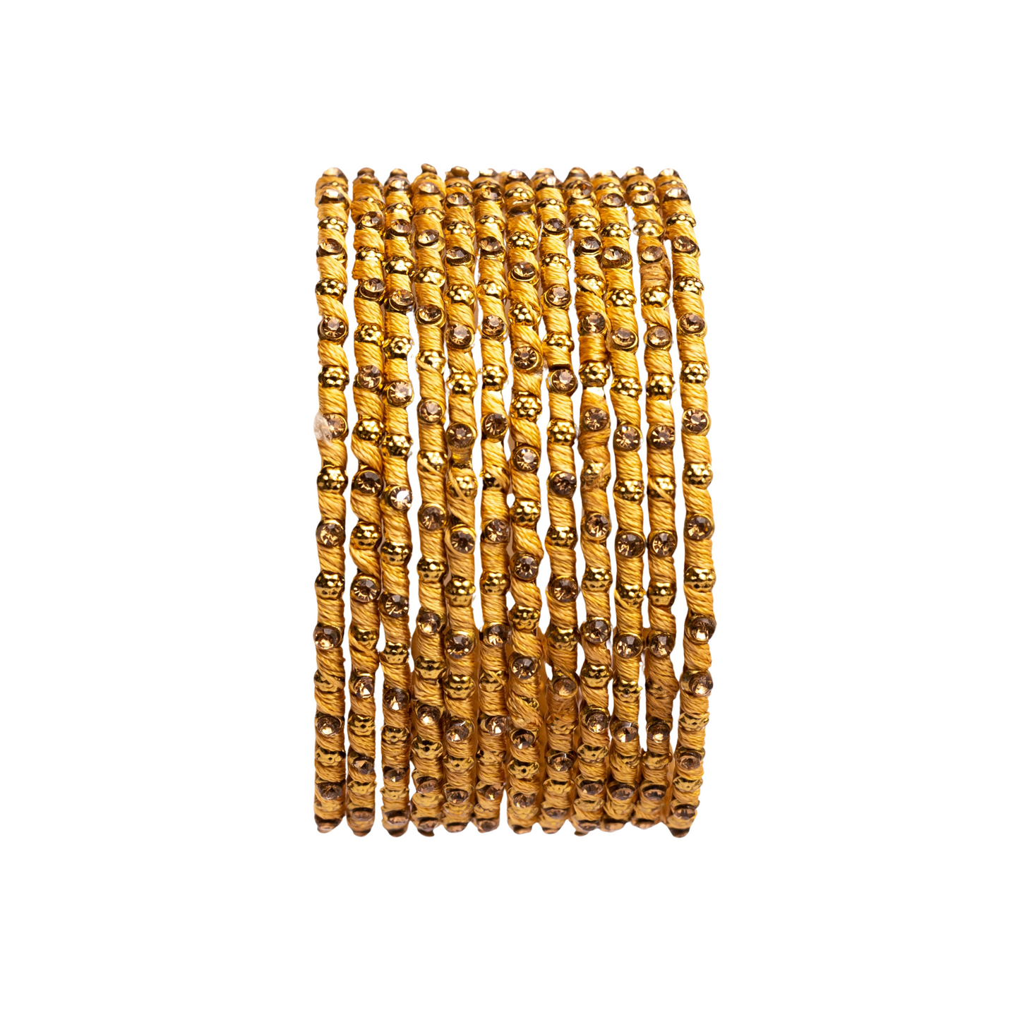 Swara Creations Multicolored Metal bangles/kada Set wrapped in Silk Thread & golden dots for Women & Girls (24Pcs)(SKU019)