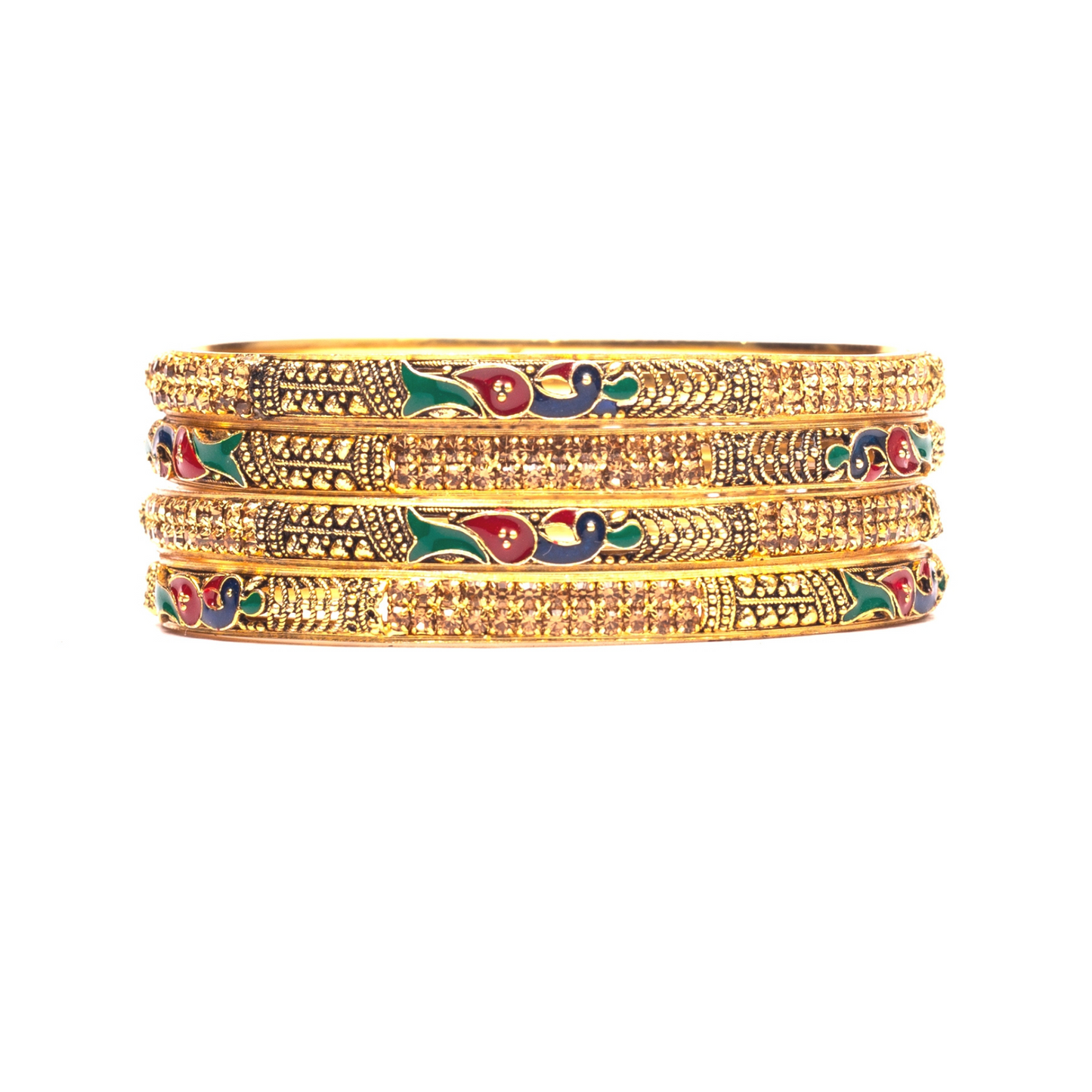 Swara Creations Brass Bangles Bangles with self Design for Women & Girls (Quantity-4)(SKU104)