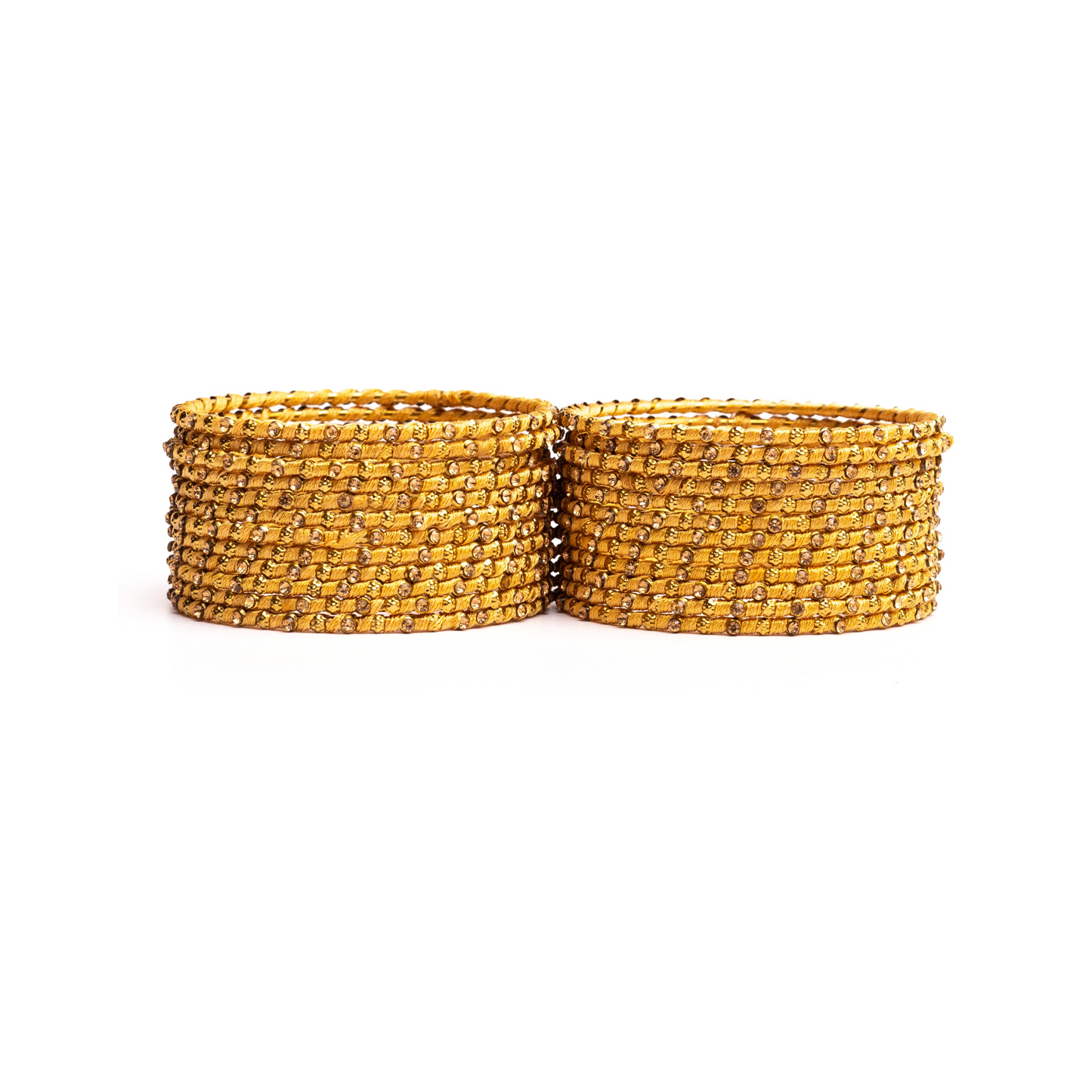 Swara Creations Multicolored Metal bangles/kada Set wrapped in Silk Thread & golden dots for Women & Girls (24Pcs)(SKU019)