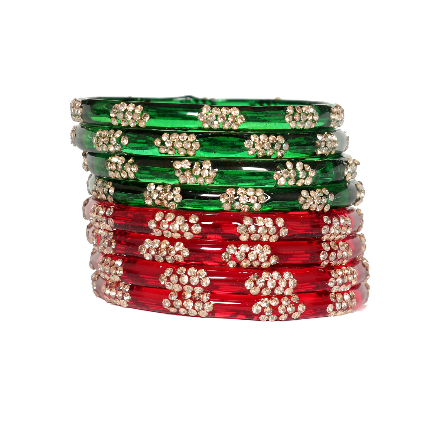 Swara Creations Designer Crystal Bangles for Women/ glossy finished bangles with Silver stonework bangles for women & girls(SKU265)