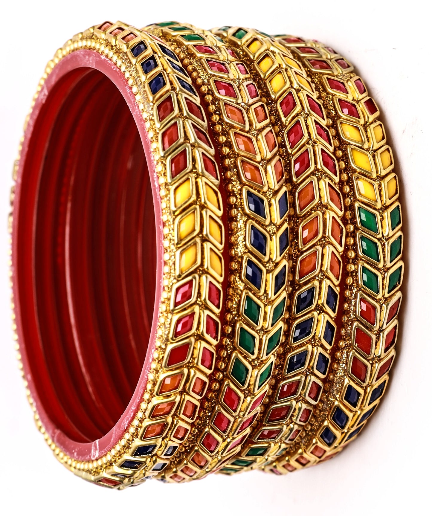 Stone Multicolor Glass Kadas Set(SKU168)