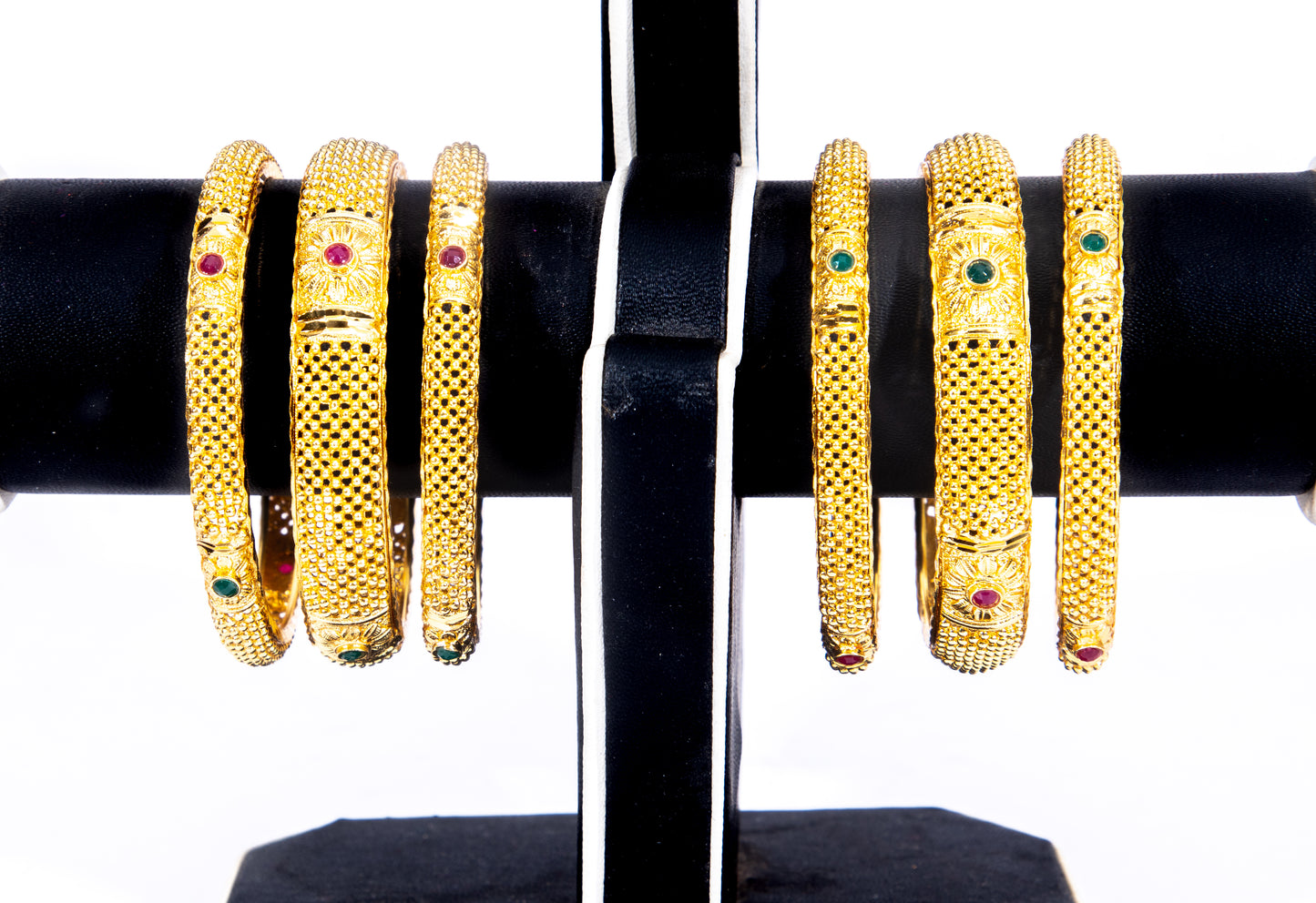 Hand Work Gold Brass BanglesKada Set