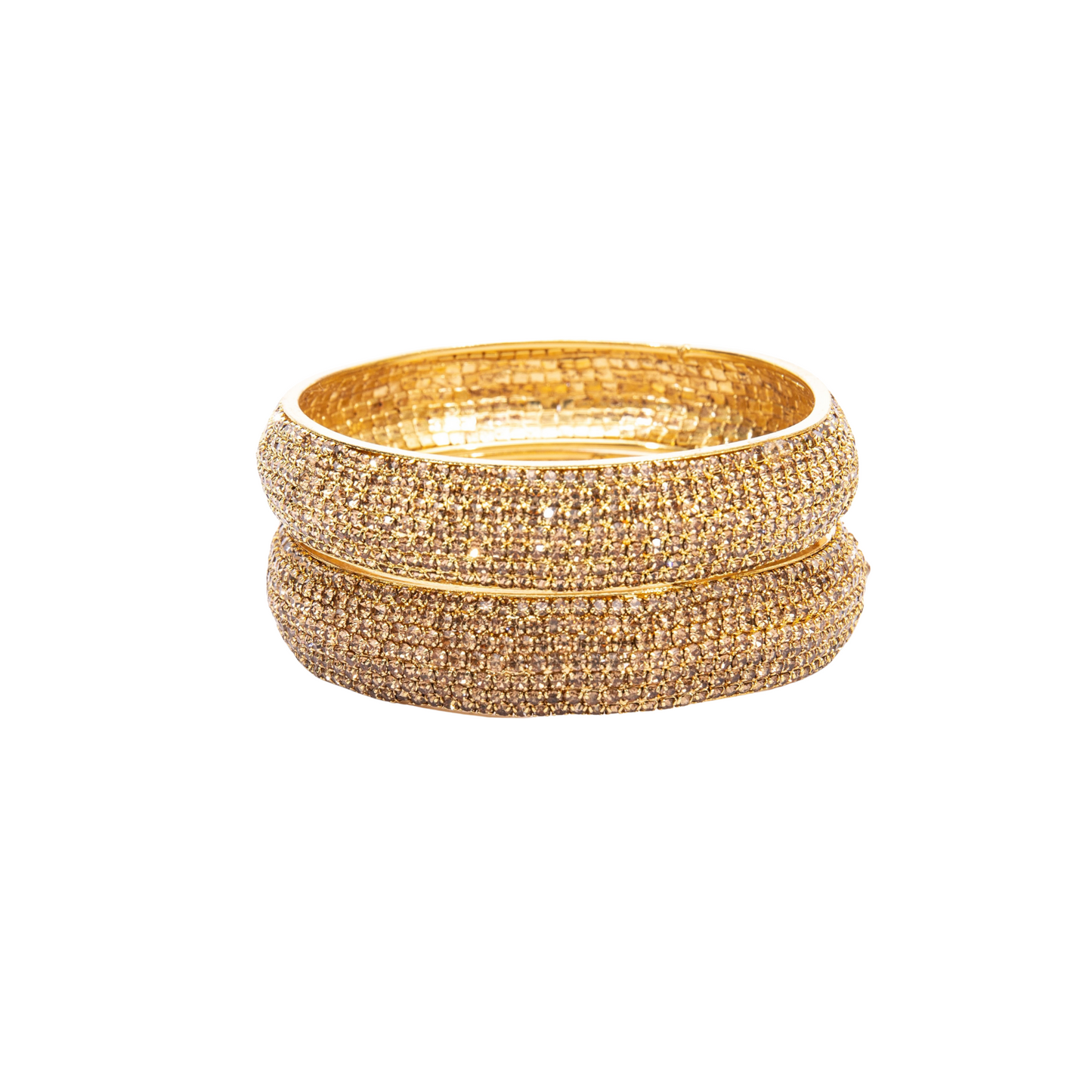 Swara Creations Golden Polish Brass Kada set with Zircon work for Women and Girls(2Pcs)(096)