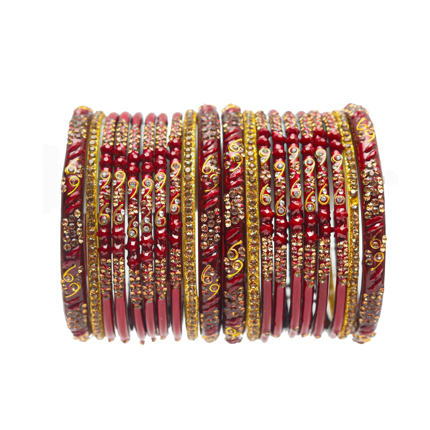 Swara Creations Glass Bangles Set in Red & Maroon Color for Women & Girls (SKU223)