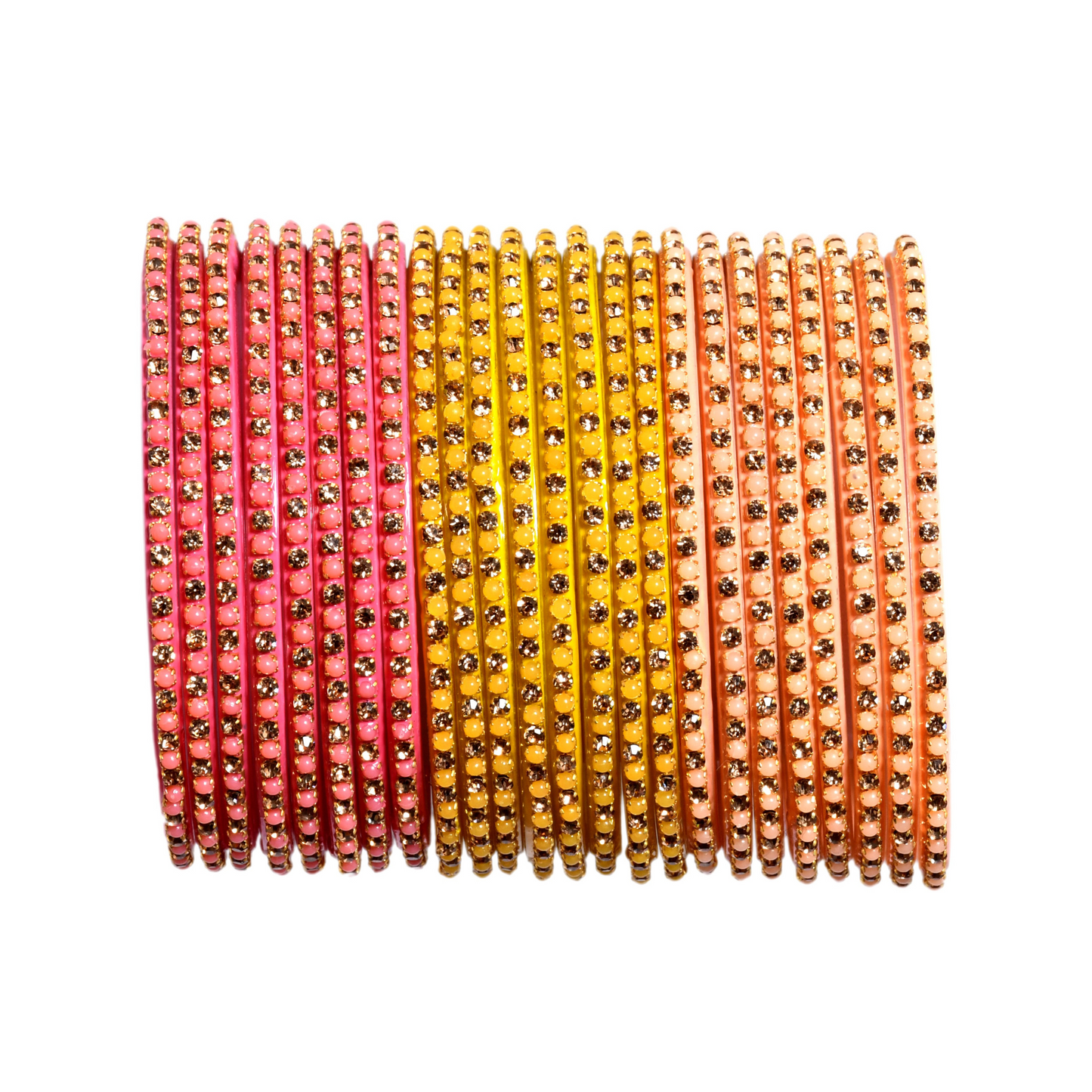 Stonework Multicolor Glass Bangles Set