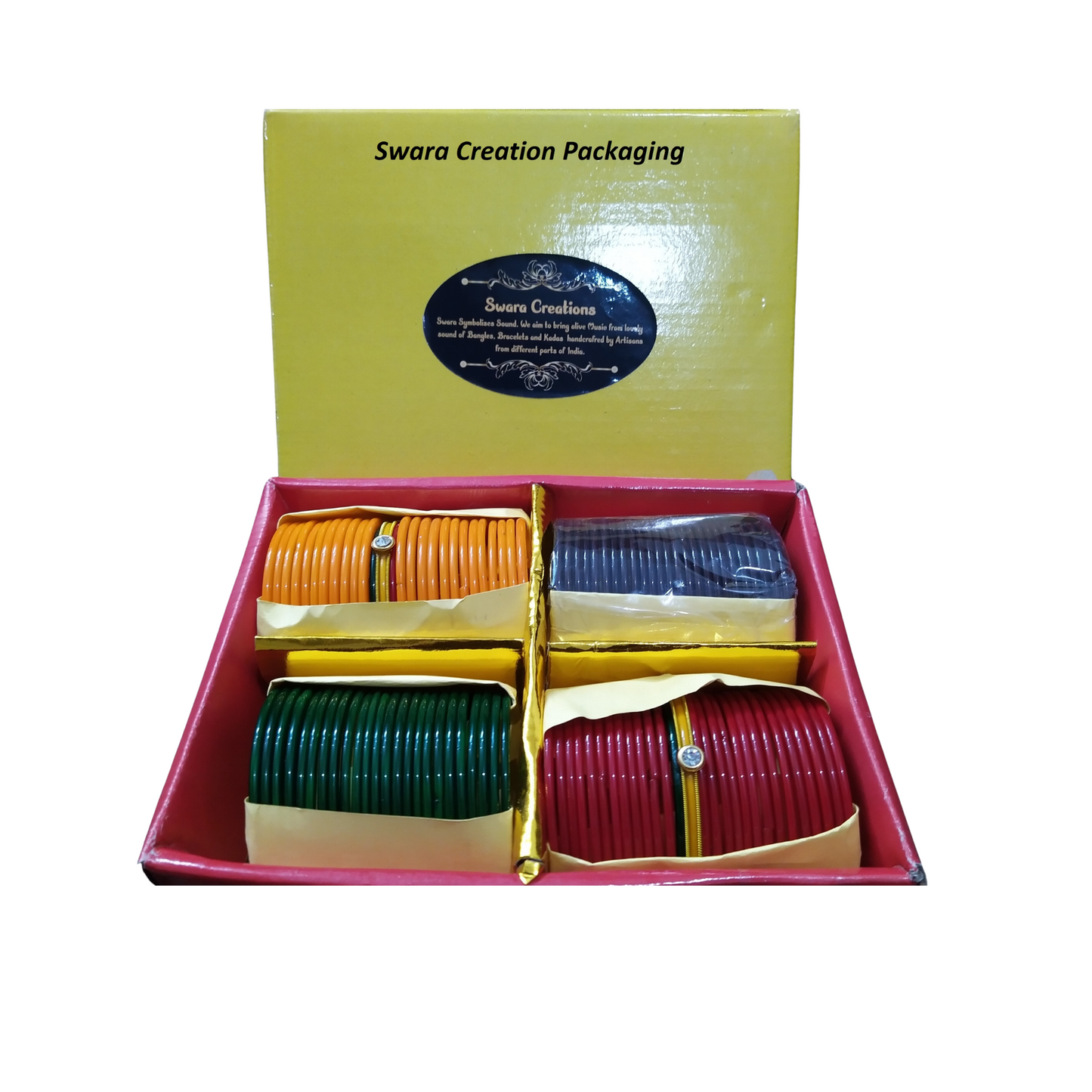 Swara Creations Traditional glass bangles plain all colours/Red Green Brown Yellow combos for Women & girls (SKU113)