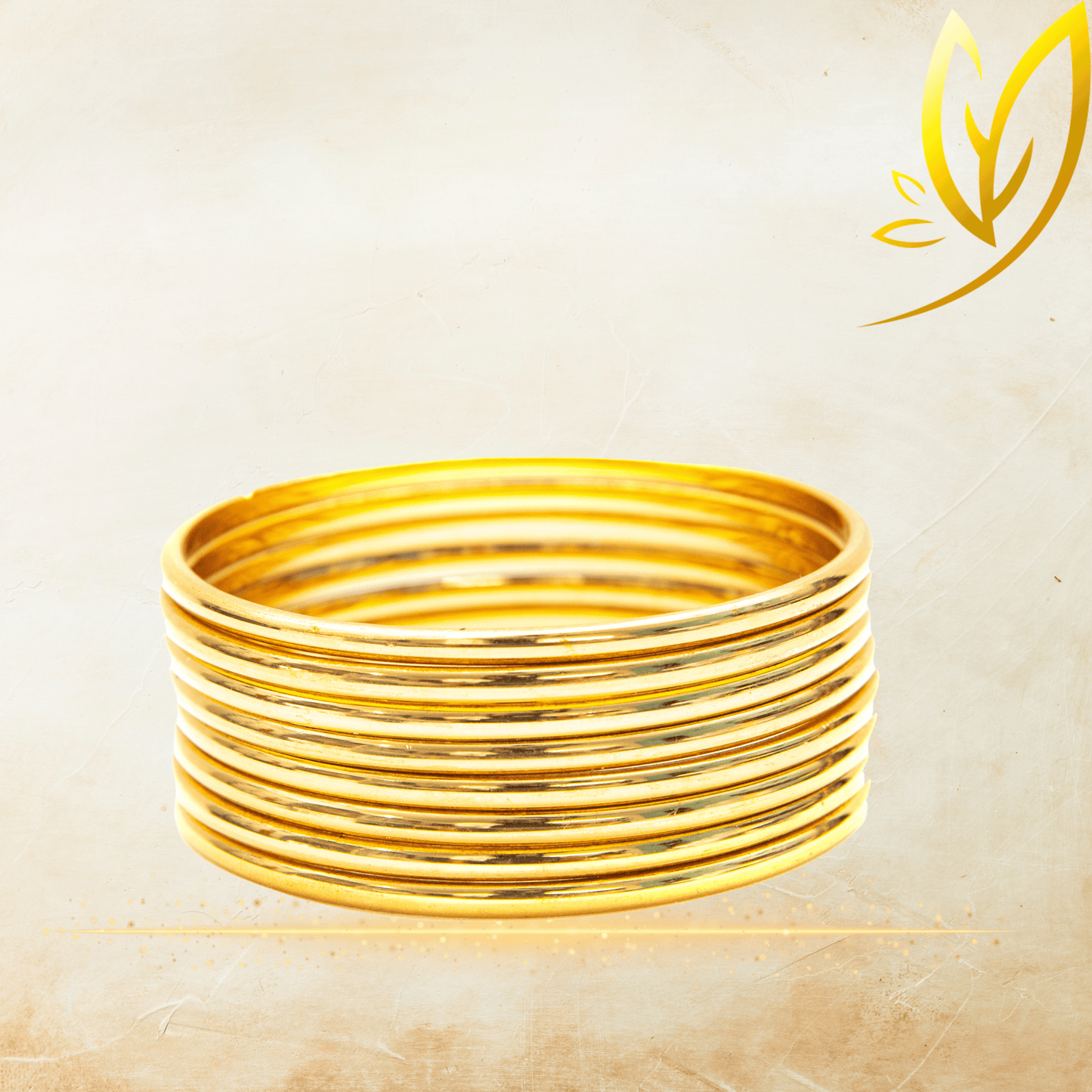 Clasp type Golden Metal Bangles Set
