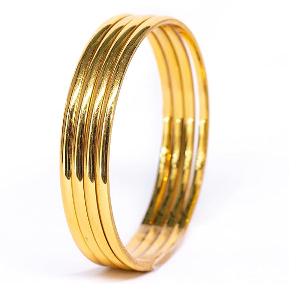 Clasp type Golden Metal Bangles Set