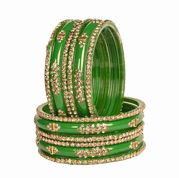 Zircon Multicolor Glass Bangles Set