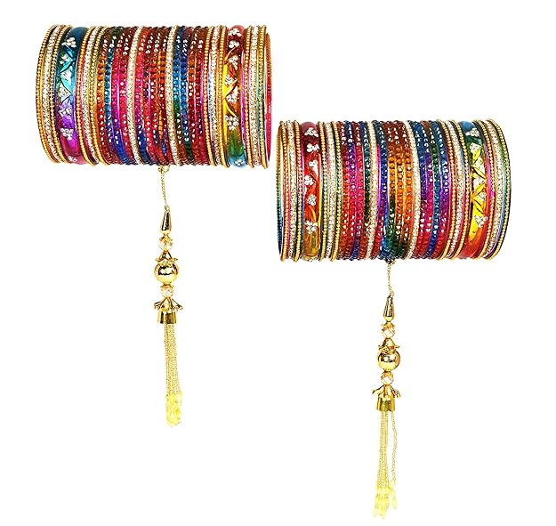 Latkan Multicolor Glass Bangle Set