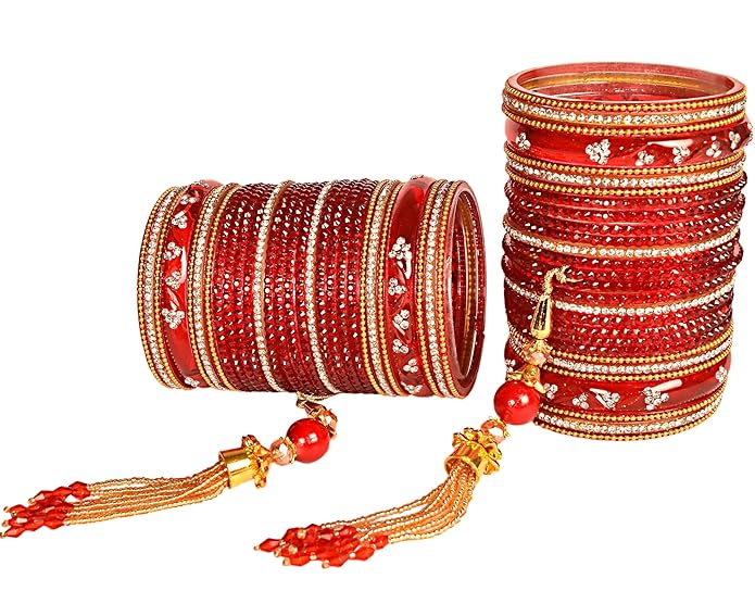 Latkan Multicolor Glass Bangle Set