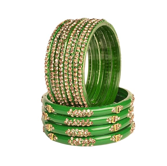 Zircon Multicolor Glass Bangles Set