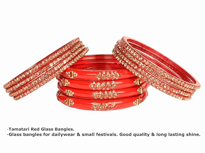 Zircon Multicolor Glass Bangles Set
