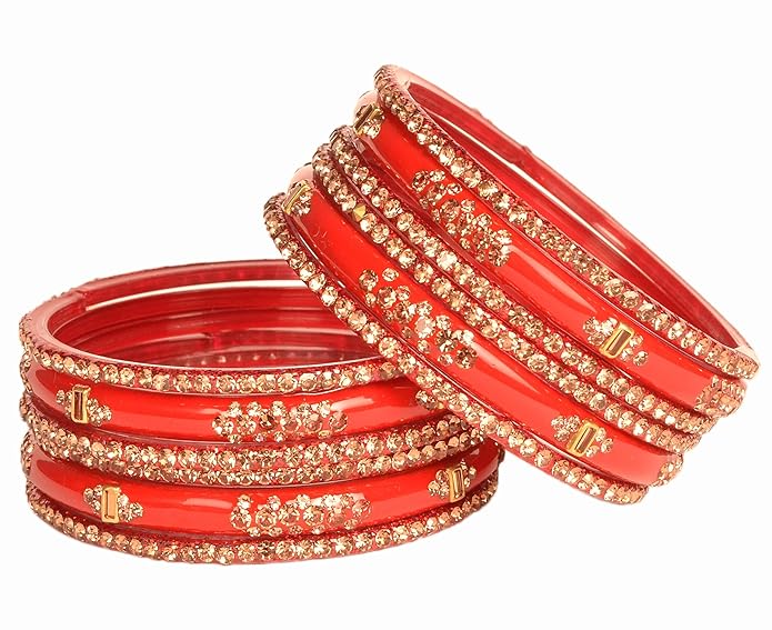 Zircon Multicolor Glass Bangles Set
