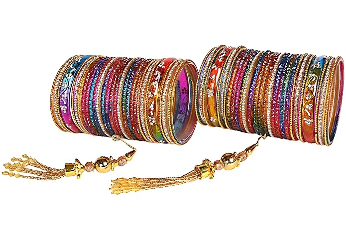 Latkan Multicolor Glass Bangle Set