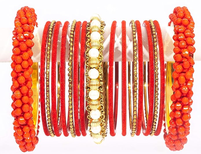 BeadsMoti Multicolor Bangle Kada Set