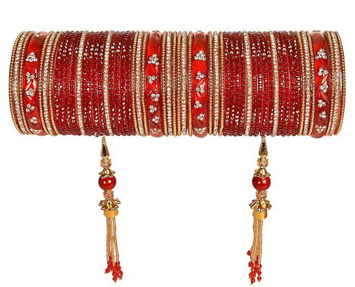 Latkan Multicolor Glass Bangle Set