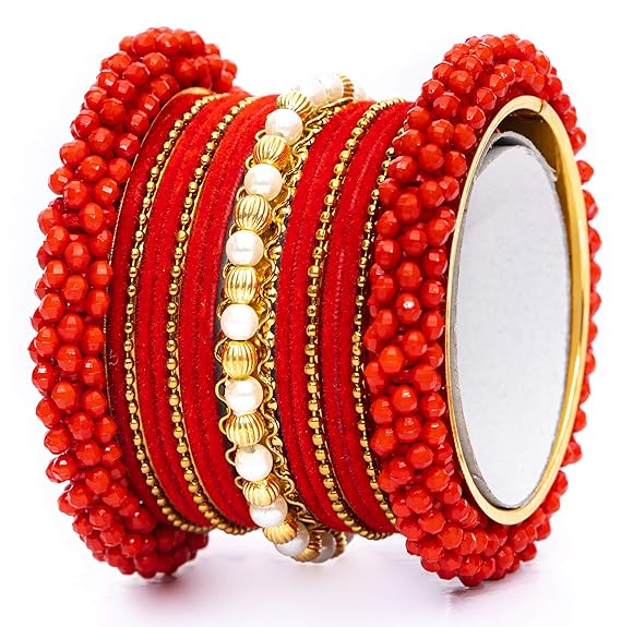 BeadsMoti Multicolor Bangle Kada Set