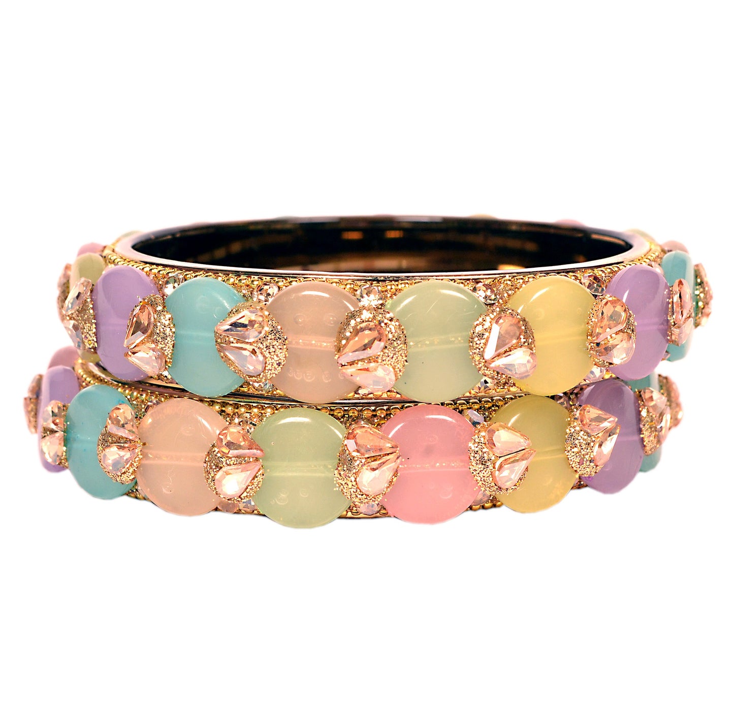 Swara Creations Multicolor Glass Kadas Set for Women (Sku400)