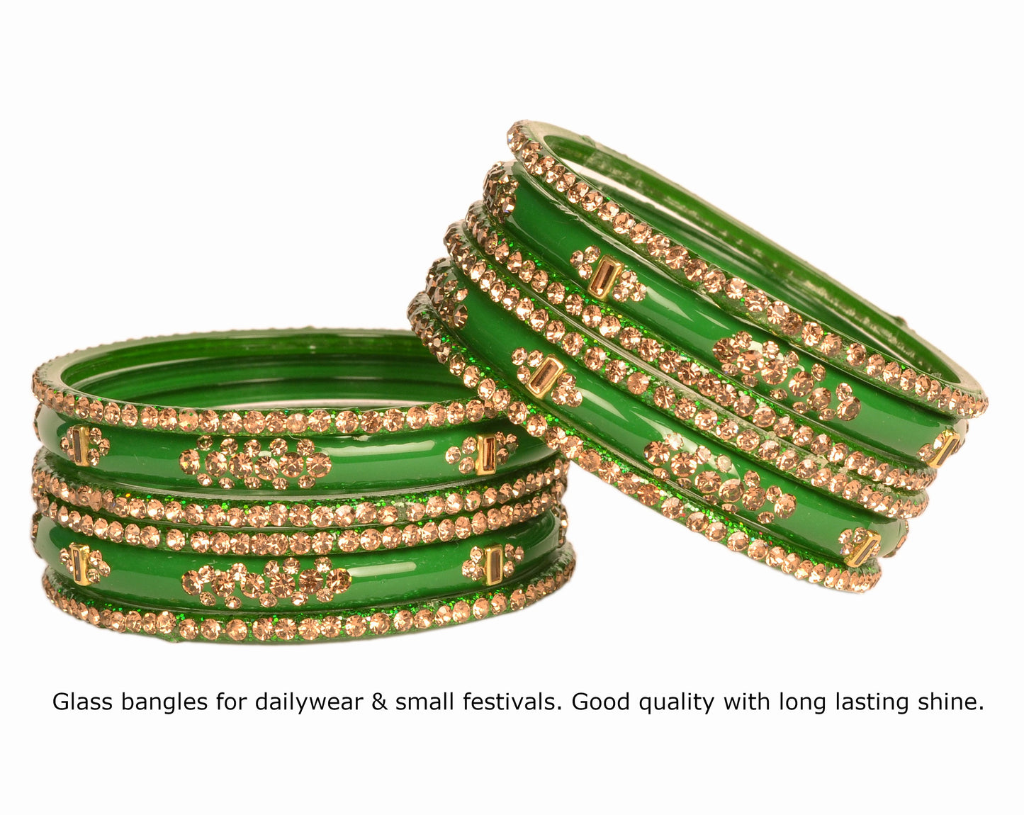 Zircon Multicolor Glass Bangles Set