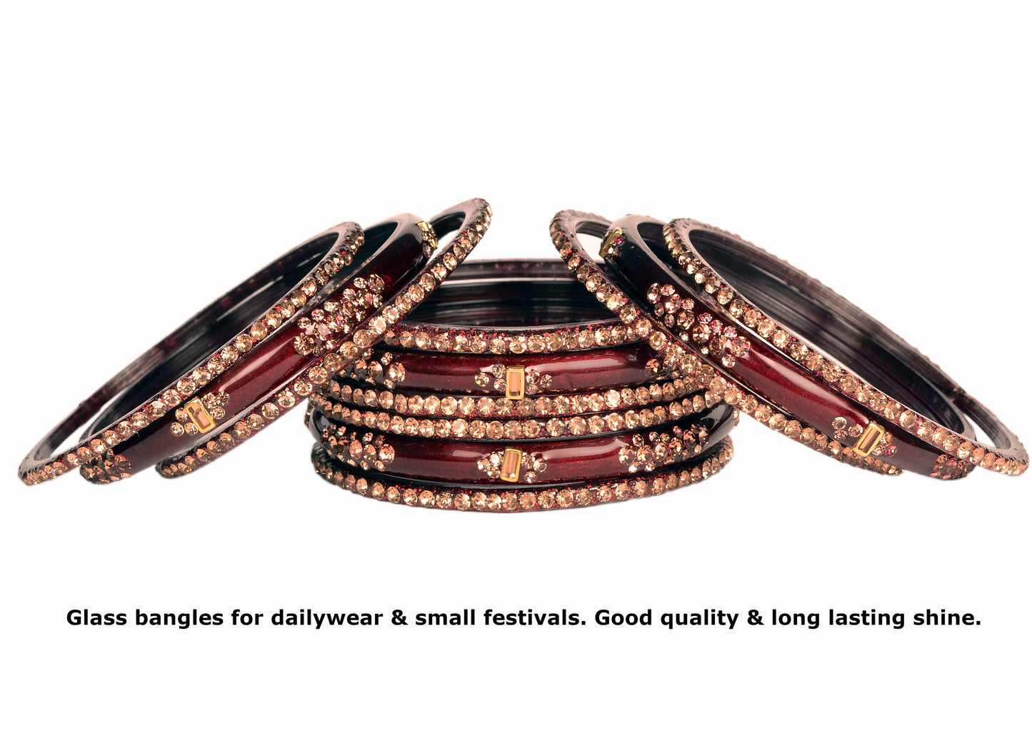 Zircon Multicolor Glass Bangles Set