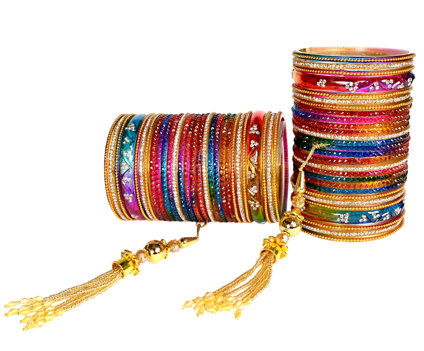 Latkan Multicolor Glass Bangle Set