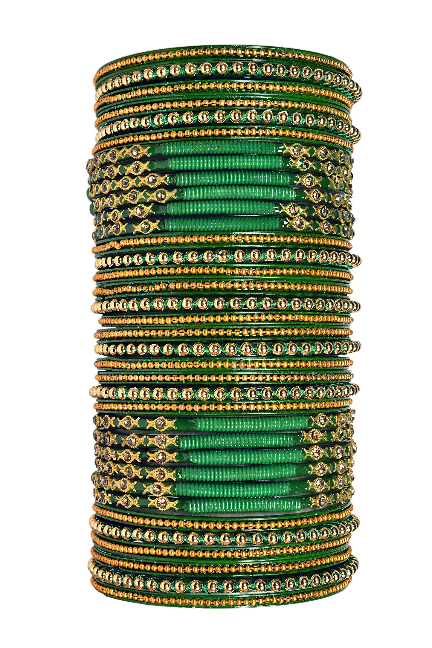 Thread Stonework Multicolor Glass Bangles set